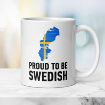 Patriotic Swedish Mug Proud to be Swedish, Gift Mug with Swedish Flag - £16.90 GBP