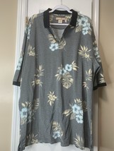 Vtg Men’s Paradise Blue Hawaiian Polo 3XLT - $27.33 CAD