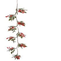 Ganz Red Berry and Leaf Christmas Garland 48 Inch Multicolor - $42.75