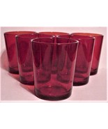 Set of 6 Ruby Red Glasses 2 5/8&quot; - £47.92 GBP