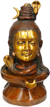 20&quot; Mukha Linga In Brass | Handmade| Made In India | Shiv Linga| Home Decor - £964.32 GBP