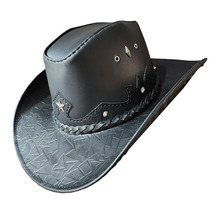 Texas Western Icon Cowboy Black Leather Hat - £247.76 GBP