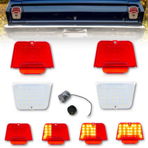 Red LED Sequential Tail &amp; Back Up Light Lens w/ Flasher Set for 62-64 Chevy Nova - £147.96 GBP