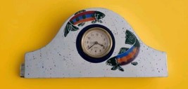 Vintage 2000 Enesco Julie Ueland Fish Mantle Clock HTF - $64.35