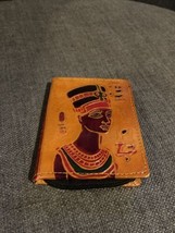 Egyptian Leather Wallet,zipper, Nefrititi on front Ancient Egyptian hieroglyphs - £16.61 GBP