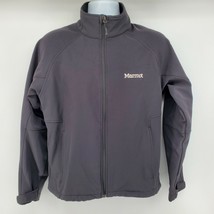 Marmot Jacket Size M Black Zip Pockets Softshell Embroidered Logo - £39.52 GBP