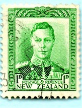 1940 New Zealand Used Postage Stamp - King George VI  Scott # 227A- - $5.99