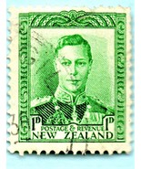 1940 New Zealand Used Postage Stamp - King George VI  Scott # 227A- - $8.14 CAD