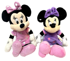 Just Play Disney Plush Minnie Mouse Lot of 2 Purple and Pink 10 inches Tall - $16.56