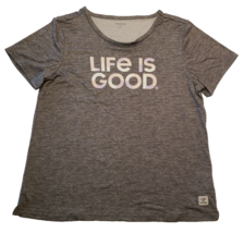 Life is Good Sleep Shirt Womens L Gray Heather Short Sleeve Dream a Litt... - $12.72