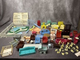 Vintage Marx Dollhouse Furniture Pool- Figures &amp; Accessory Lot W/ Instructions - $187.00