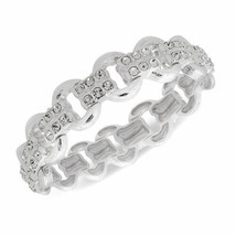 Gloria Vanderbilt Ladies Stretch Bracelet Clear Stone Link Silver Tone 7.5 Inch - $17.79