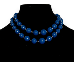 Elegant Croft &amp; Barrow Double Strand Blue Bead Necklace 18&quot; NWT Jewelry Gift - £3.78 GBP