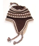 Alpakaandmore Mens Andean Alpaca Wool Chullo Hat Ear Flips One Size Brown - $47.52