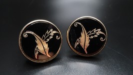 Vintage CREATION HOUSE Gold Tone WRITERS Feather Quill Cufflinks 2.6cm - £15.82 GBP