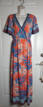 Flying Tomato Floral Short Flutter Sleeve Sexy V-Neck Maxi Dress Size XS... - $18.04