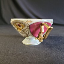 Vintage Mid Century Violet Plum Floral Lusterware Gold Handle Footed Tea... - £10.82 GBP