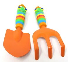 2 Frog Gardening Tools Hand Rake Shovel Small All Metal Colorful New US ... - $12.80
