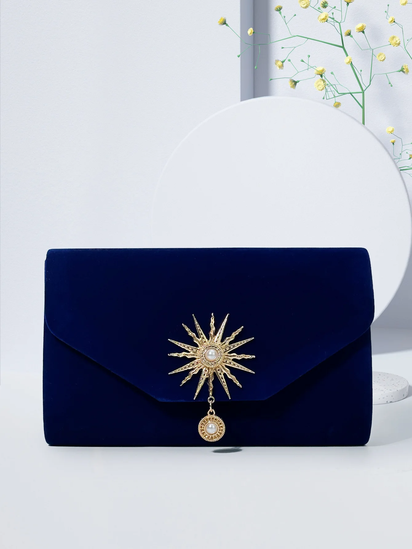 Elegant Velour Envelope Clutch Handbag Wedding Party Bridal Wallet Purse... - $33.21