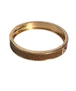 Rose Gold Tone Glitter Bangle Bracelet Hinged Clasp Sparkle Inlay 2.5 Inch - $11.70