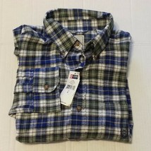 CHAPS Men Size S (15.5-31/32) Button-Down Flannel Shirt Hemlock Plaid Pattern  - £15.22 GBP