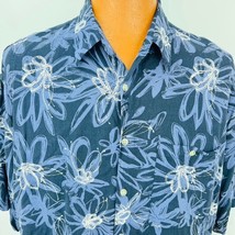 Campia Moda Hawaiian Aloha XL Shirt Hibiscus Flowers Blue Tropical Vintage - £36.17 GBP