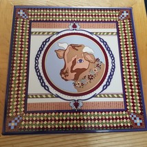 Sigma Tastesetter 10&quot; Framed Ceramic Cow Tile Trivet / Wall Hanging - £11.01 GBP