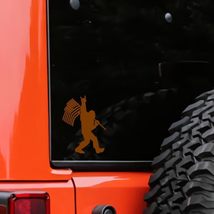 Bigfoot Rock on Flag of USA Sasquatch Vinyl Decal Sticker Gift Car Bumpe... - $109.97 MXN