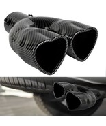 Carbon Fiber Dual Heart Shape Car Exhaust Muffler Tip Straight Pipe 2.5‘... - £35.53 GBP