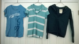 3 AEROPOSTALE PIECES WOMEN’S T-SHIRT (XL) CAP SLEEVE SHIRT (L) AND HOODI... - $16.82