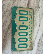 vintage 1971 Colorado Sample License Plate 00-0000 white / green - €42,79 EUR