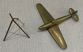 Trench art solid brass Hawker Hurricane, with brass wire stand-free Int.shipping - £118.03 GBP