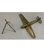 Trench art solid brass Hawker Hurricane, with brass wire stand-free Int.... - £117.95 GBP