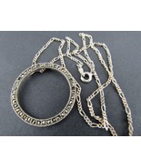 antique STERLING SILVER &amp; MARCASITE necklace hoop circle ring 925 ESTATE... - $59.99