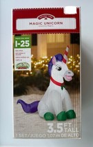 3.5&#39; LED Magic Unicorn Christmas Airblown Inflatable Yard Decor New Holiday Time - £19.27 GBP