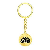 Lotus Flower - Luxury Keychain 18K Yellow Gold Finish - £27.93 GBP