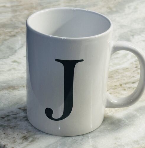 Royal Norfolk White Ceramic Personalized Letter J Coffee Mug 16 oz - $17.70