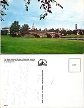 Massachusetts Boston Weeks Memorial Bridge Harvard Written On Vintage Postcard - £7.39 GBP