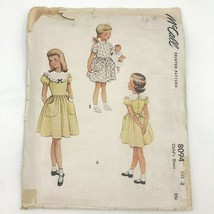 Vintage 1950 McCall 8094 Girls Dress Sewing Pattern UNUSED 3 Styles size 3 PT - $11.25