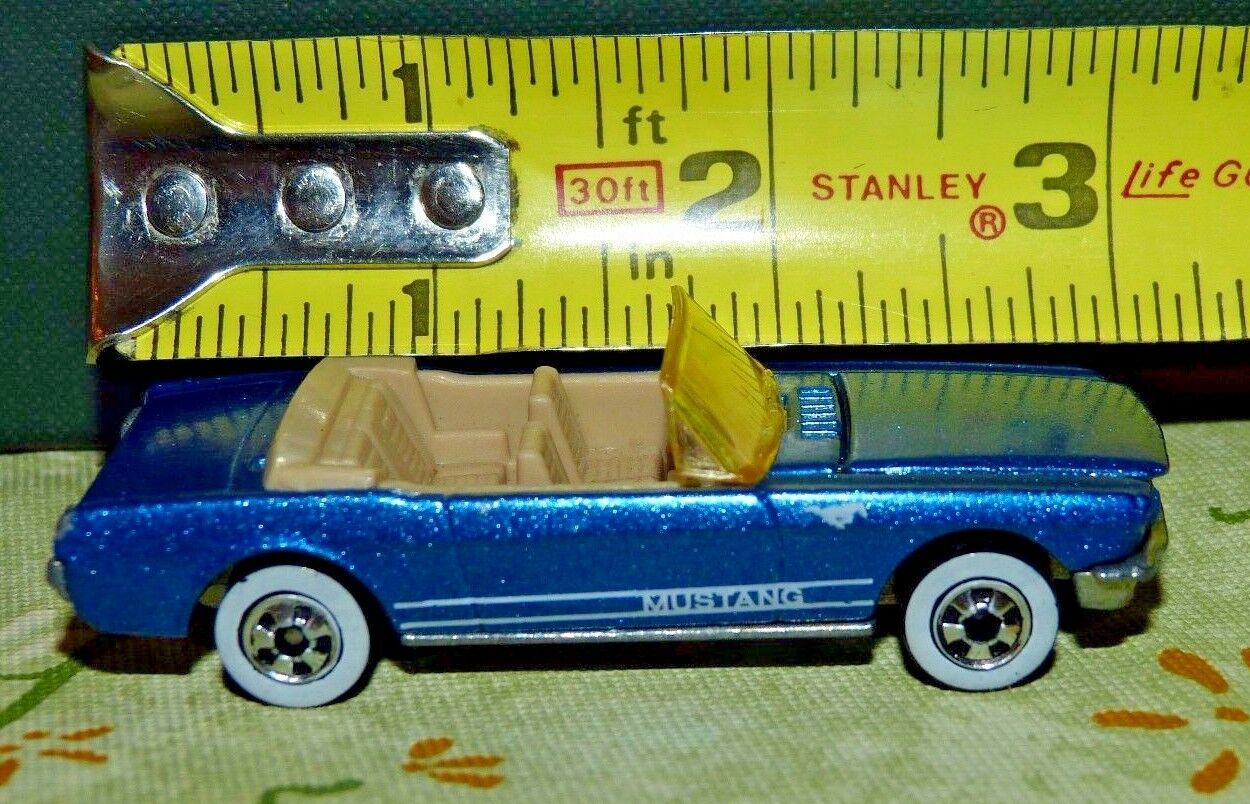 Primary image for HOT WHEELS 1965 MUSTANG Convertible Metallic Blue 1983 Malaysia WHITE TIRES Vtg