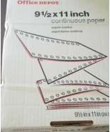 Office Depot #80219 Continuous Paper 9 1/2 × 11&quot; 1400 Sheets-15 Pound-2 ... - €63,54 EUR