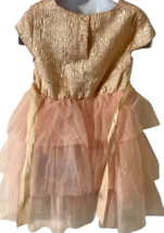 Little Lass Glitter Tulle Party Dress Rose Gold Layered Flower Girl Dress  Sz. 4 image 10