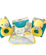 3 piece My 1st First Easter Giraffe Set Infant Baby Boy Girl Bib Rattle New - $8.95