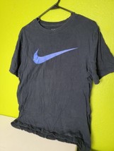 The Nike Tee Shirt Big Swoosh Logo Blue On Blue Mens Medium - $19.20