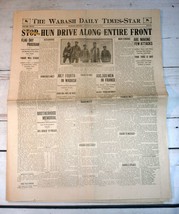 Wabash, IN Daily Times-Star, June 15, 1918 - Stop Hun Drive Along Front - £15.51 GBP
