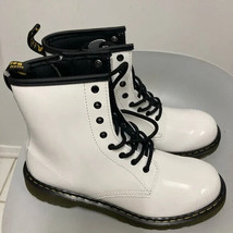 Dr. Martens 1460 Lace and Side Zipper Patent Leather Women Boots NEW Size US 7 - £101.09 GBP