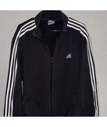 Adidas Men&#39;s Black Windbreaker with White Stripes - $216.26 MXN