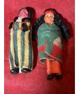 2 Vintage Skookum Celluloid Plastic Native American Indian Dolls Set in ... - $1,113.81 MXN