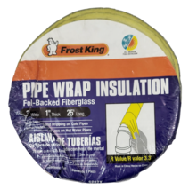 Frost King Foil-Backed Fiberglass Pipe Wrap Insulation 3”x1” x 25ft R Va... - £5.85 GBP