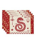 Artoid Mode Zodiac Snake 2025 Placemats Set of 4 12x18in Lunar Table Mats - $146.14 MXN